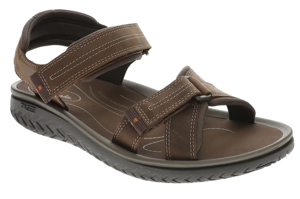 Clarks Wesley Shore Beeswax Leather Mens Sandals Brown Size 10 M